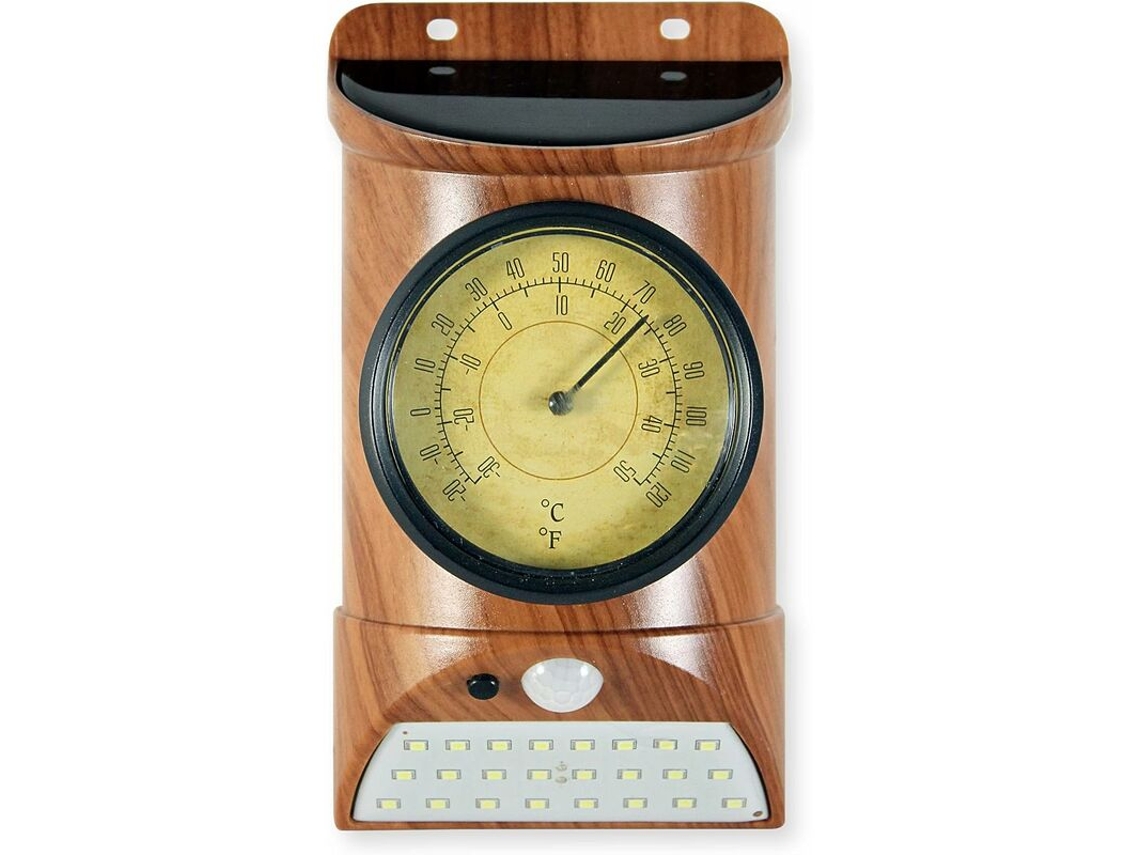Lâmpada Solar Exterior 24 Led Sensor de Movimento Sensor de Escuridão Luz de Parede Sem Fio Termômetro Display de Temperatura C/F Decoraçã