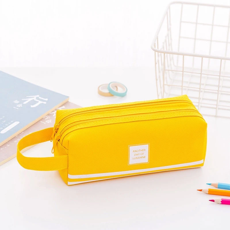 Estojo Portátil de Tecido Oxford de Camada Dupla com Zíper Duplo. MDUG (amarelo)
