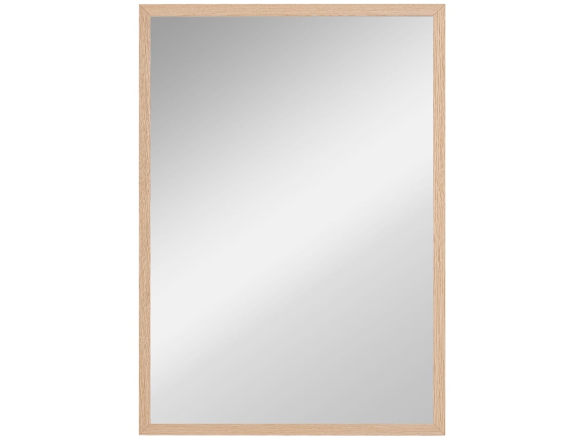 Espelho de Parede Mdf e Vidro Cor Cor de Madeira Natural 50x2x70 cm Homcom