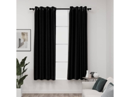 Vidaxl Cortinas Opacas Aspeto Linho 2 Pcs 140x175 Cm Antracite