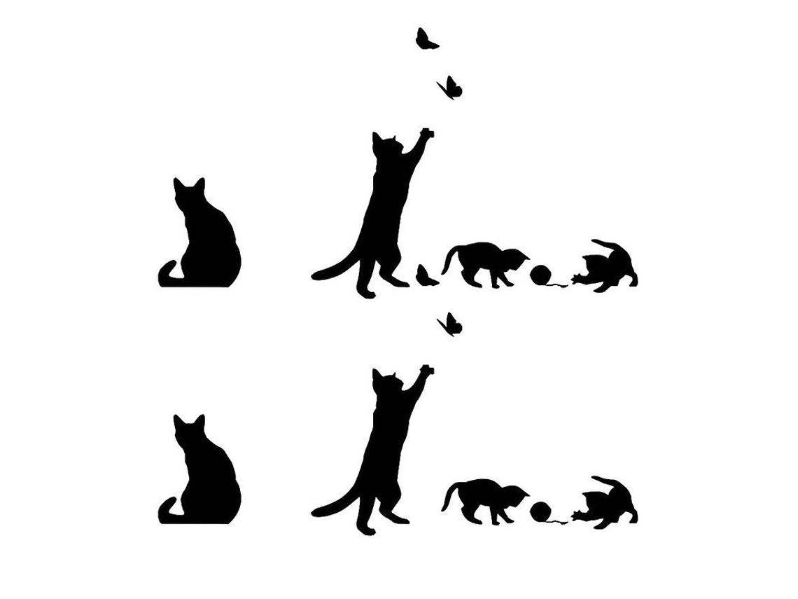 3 Folhas de Adesivos de Gato ALLINLESS