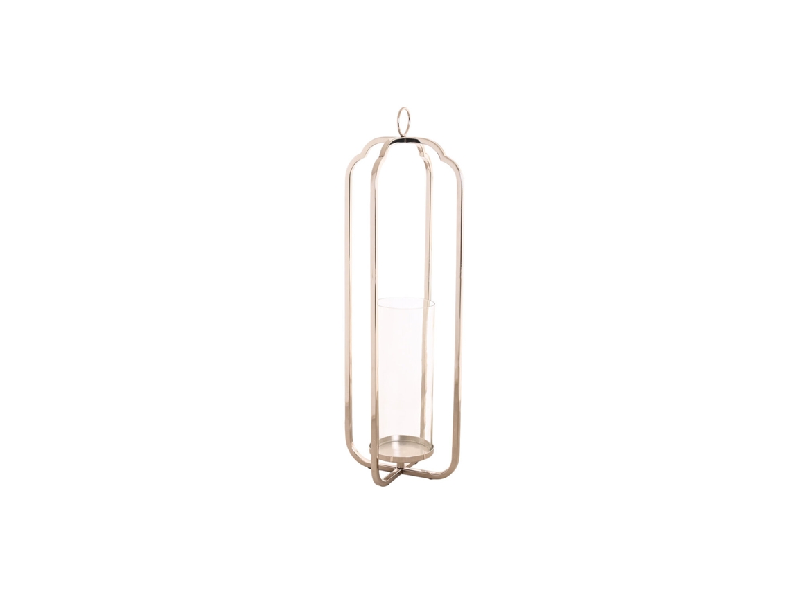 Castiçal em Aço Cromado Prateado e Cristal, 21x21x62cm ALEXANDRA HOUSE LIVING