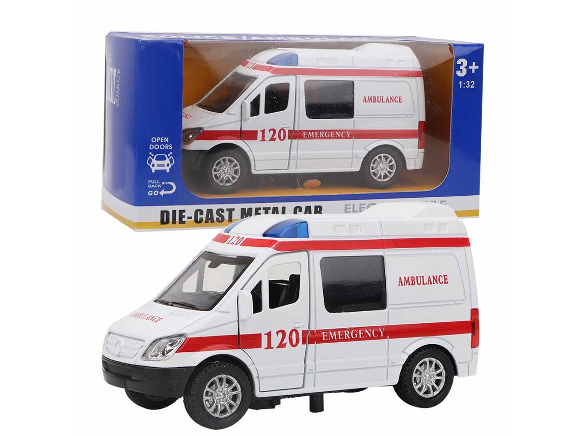 Coche De Juguete Ambulância De Liga Com Som E Luz Modelo 1:32 (vermelho)