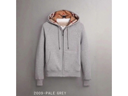 Sudadera Capuz Estilo Casual Coreano Tecido Algodão Cinza Prata