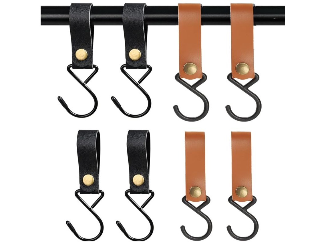 Conjunto De 8 Ganchos Em Formato De S (4 Pretos + 4 Marrons), Ganchos E Cabides Para Casa, Ganchos Para Carrinhos De Bebê