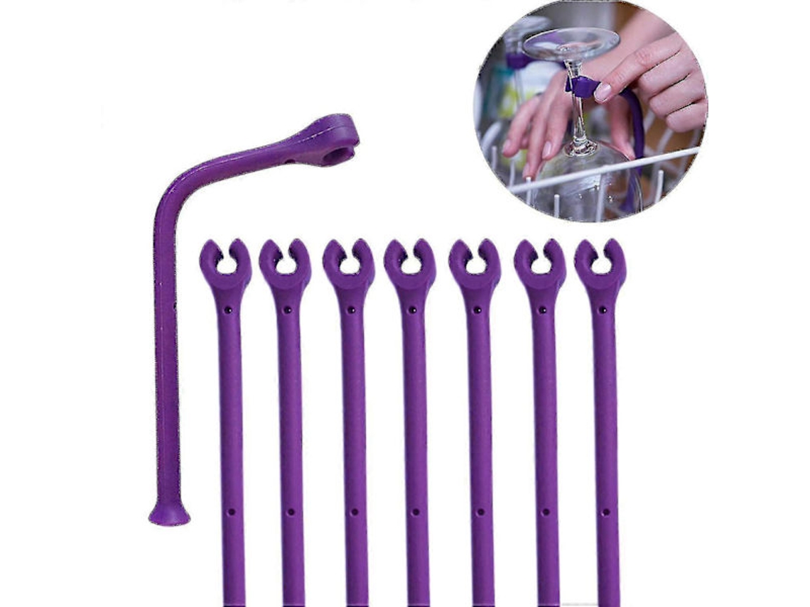 Conjunto de 8 Acessórios de Silicone AQUAFORGE, para Lava louças, suporte para copos e taças