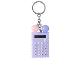 Mini Portátil Fofo Chaveiro Calculadora Estilo Biscoito Para Crianças Roxo