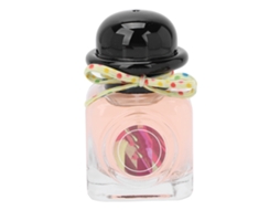 Perfume feminino floral suave de longa duração, 30ml, com decoração em folha de alumínio e fita.