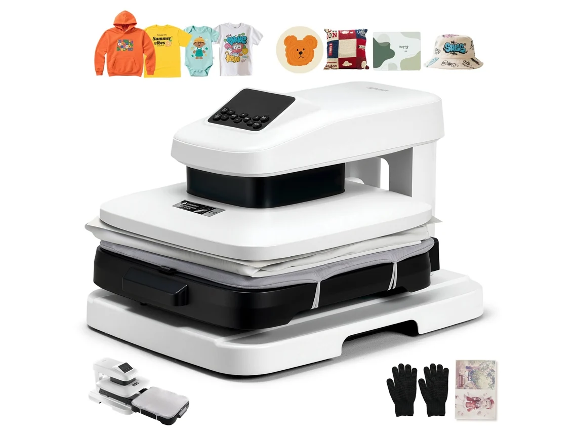 Prensa Térmica Automática Para Camisetas Placa Aquecedora 38x38 Cm Branca Vevor