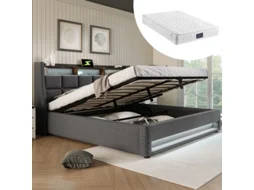 Cama Casal 140x200cm, Design Jovem, Robusta, Durável, Design Prático, Fácil Montagem, Qualidade Superior, Colchão Não Incluso