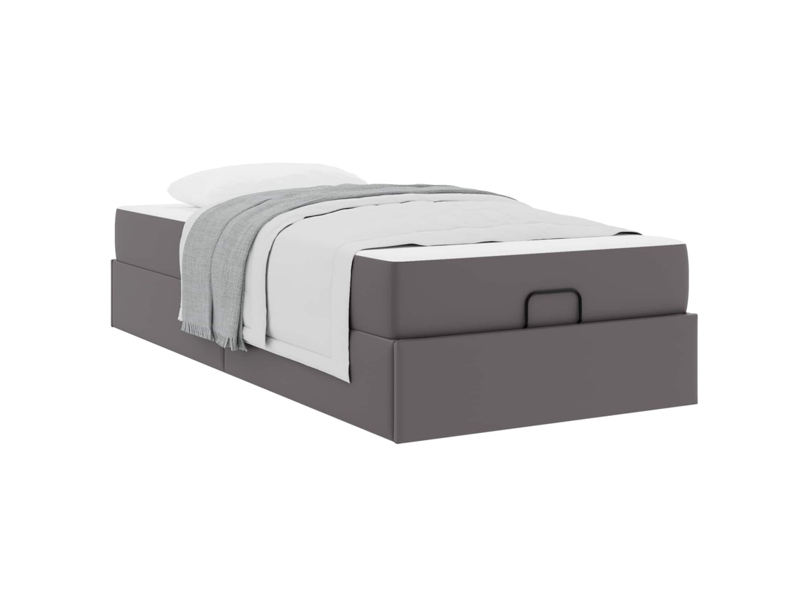 Conjunto de 2 Estruturas de Cama com Colchão Cinzento PVC MAISON EXCLUSIVE