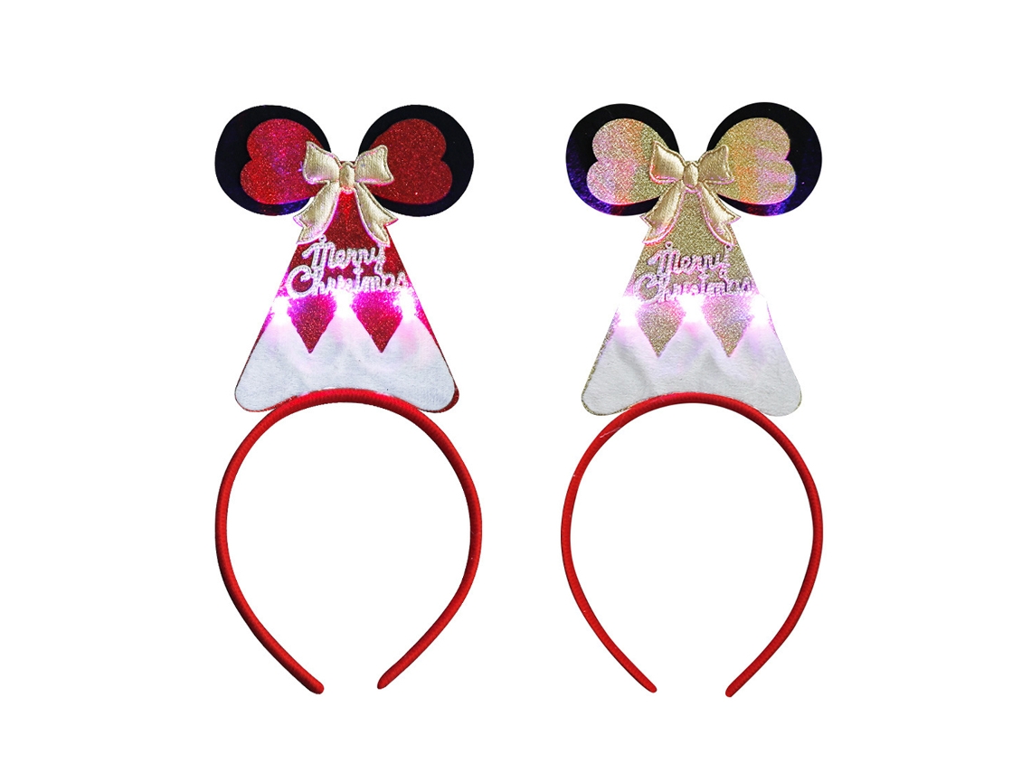 Árvore de Natal ZMDECQNA Headband Led Chapéu Rena Antlers Santa Headwear