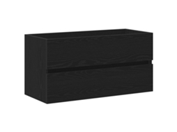 Conjunto 1 Armário De Banheiro Vidaxl Preto Derivados De Madeira (90 X 38,5 X 45 Cm)