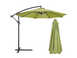 Toldo de Parasol Jardín Redondo 3m Exterior Tejido Poliéster Impermeable Uv Solo Canopy Verde Ágata 300 Cm X 6k