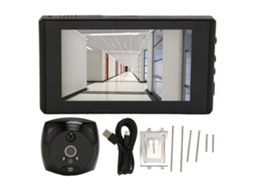 Lurelia Olho Mágico Digital, Hd, Visão Noturna, Ecrã 4,5 Polegadas, Ângulo 135°, 2500mah, Preto/branco