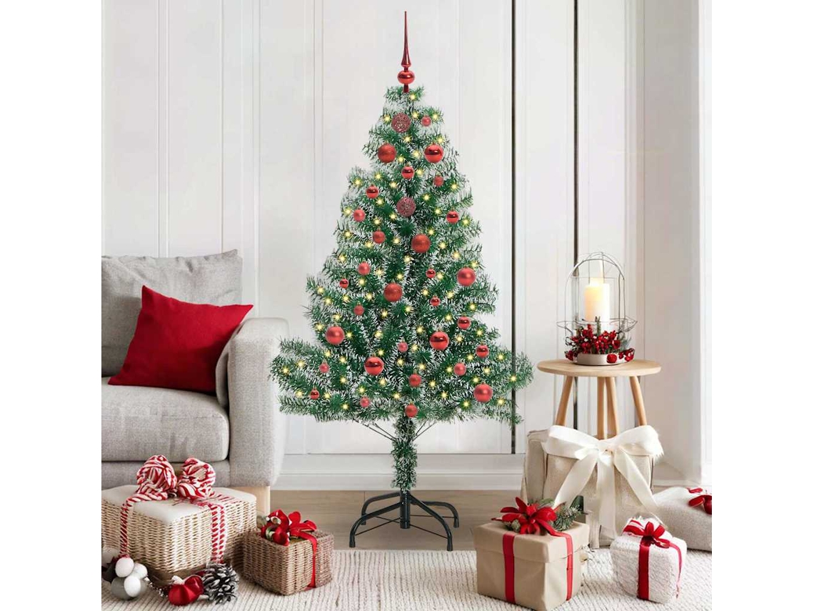 Vidaxl Árvore De Natal Artificial Coberta De Neve Com Luzes De Led