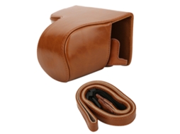 Pu Leather Camera Bag Package Removable Battery Case With Shoulder Strap For Sony A6400 Ilce A6400 LAXISCREED (brown )