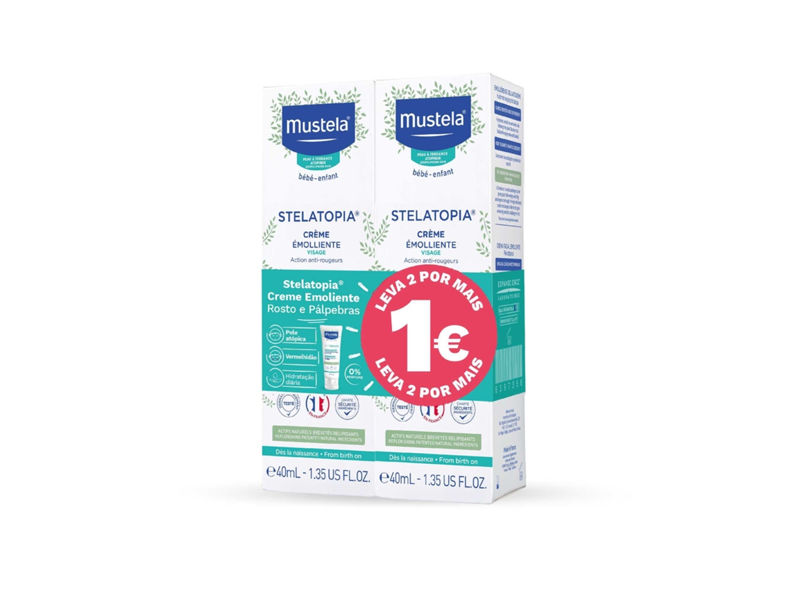 Pack Stelatopia Crème Émolliente Visage 40 Ml X 2 Mustela