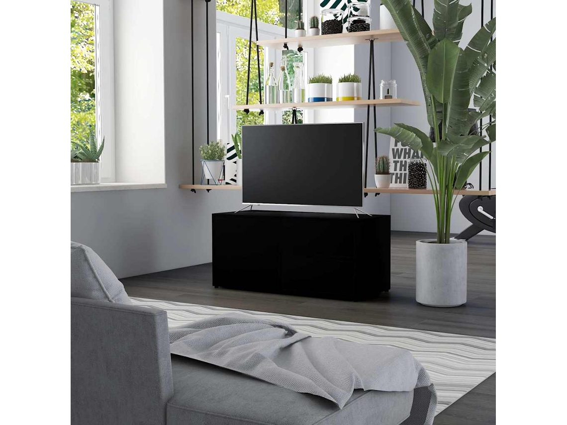 Vidaxl Móvel De Tv 80x34x36 Cm Derivados De Madeira Preto