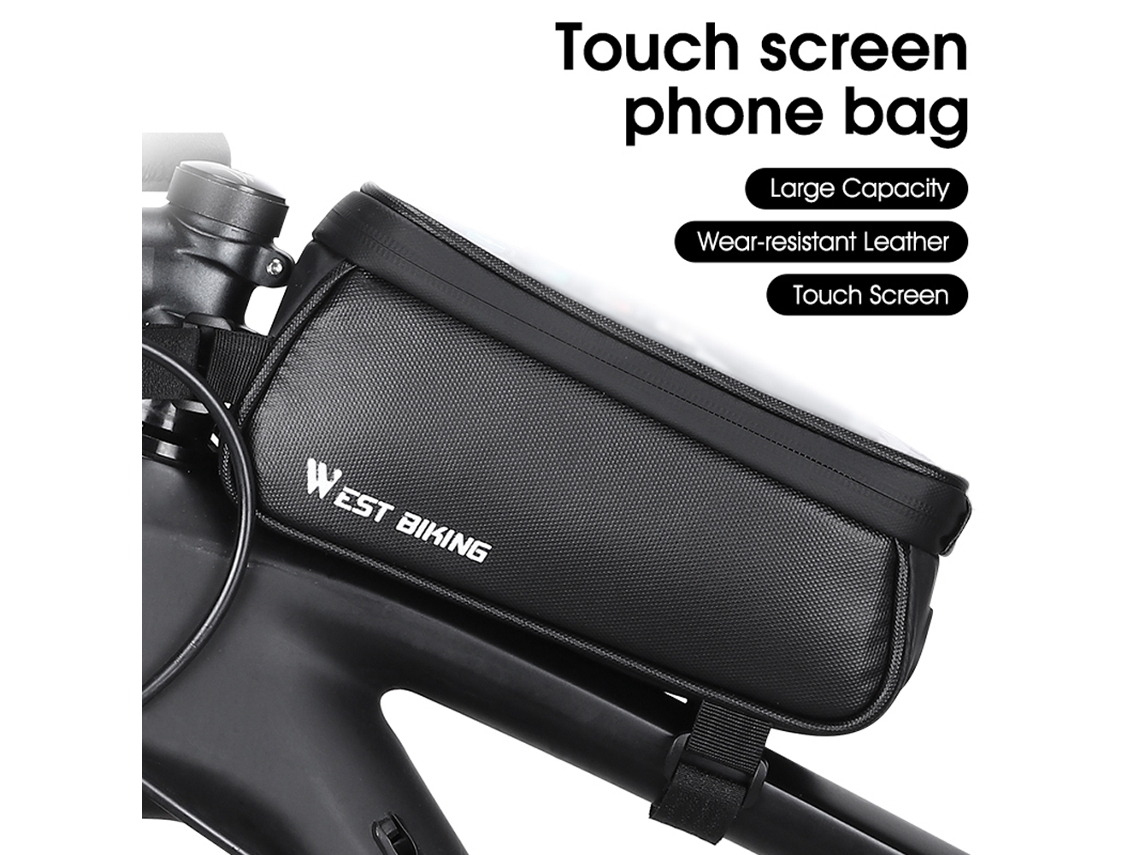 Bolsa para Bicicleta Mali 1L com Tela Touch para Celular, Zíper Duplo