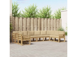 Vidaxl Conjunto De Sofás Para Exterior 10 Unid. Branco E Bege