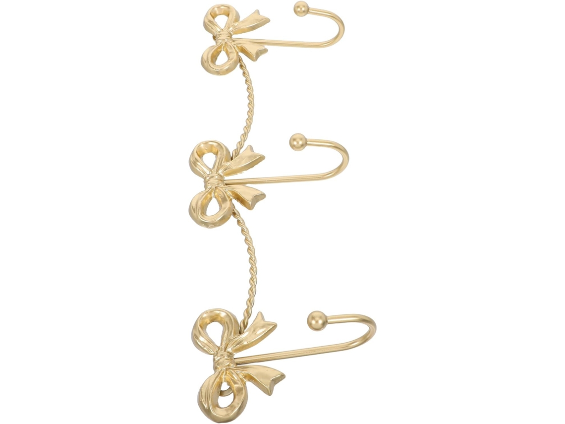 Ganchos De Parede Em Forma Laço Metal Dourado Iplusmile Para Roupas E Chaves, Com Fácil Instalação E Design Que