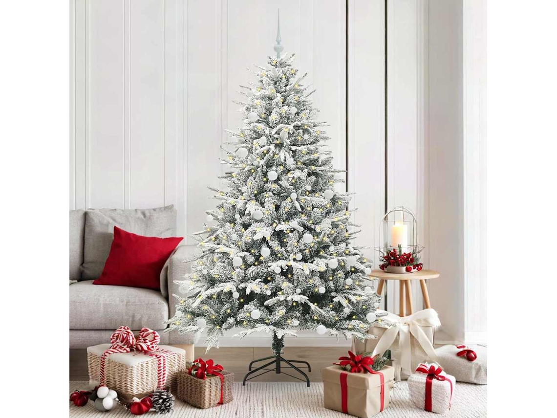 Vidaxl Árvore De Natal Artificial Pré-iluminada Com Conjunto De Bolas