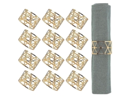 12 Anéis Para Guardanapos Dourados, Porta-guardanapos Para Mesa, Decoração De Mesa Para Jantar, Aniversário, Festa