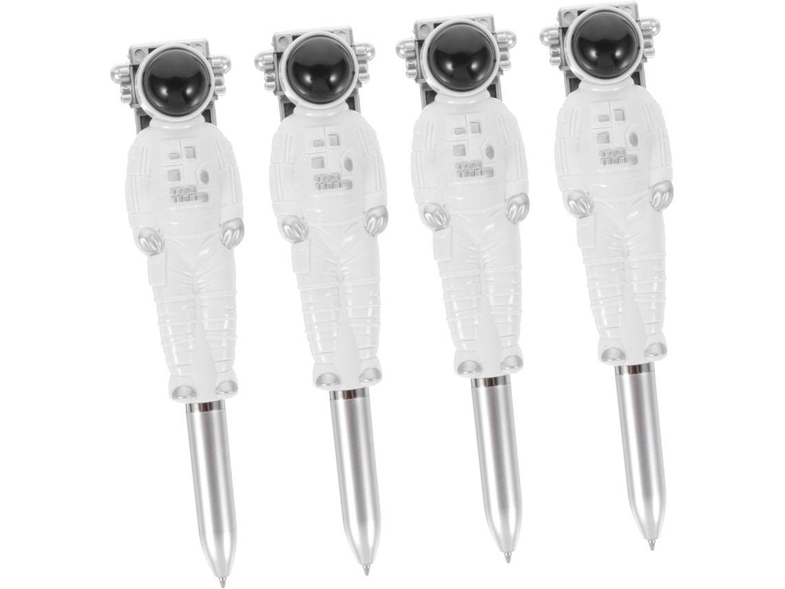 Conjunto De 4 Canetas Esferográficas Com Design Criativo Astronauta