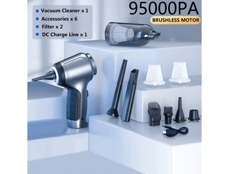 Mini Aspirador de Pó Portátil Sem Fio para Carro 3 em 1 Determine Sedan de Alta Potência Home Office Pro 95000Pa Set B RUMOCOVO