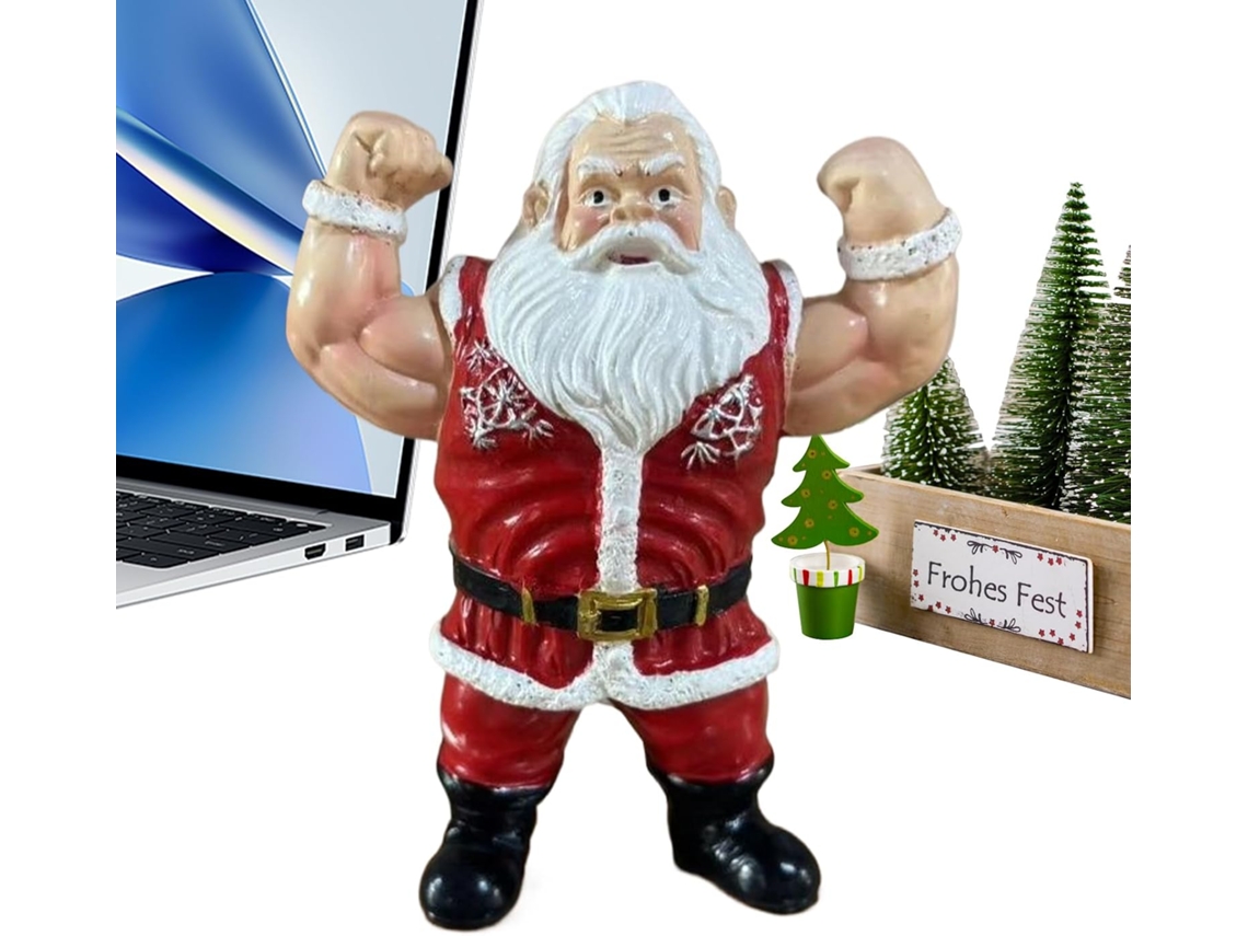Estatuetas De Natal De Papai Noel Musculoso Em Resina, Decoração Divertida |