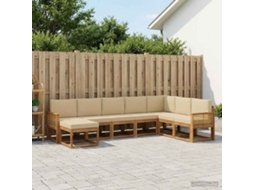 Vidaxl Conjunto De Sofás Para Exterior 8 Unid. Natural E Bege