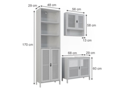 Conjunto Móvel Casa de Banho 3 Peças Branco 170/58/60 Cm VICCO