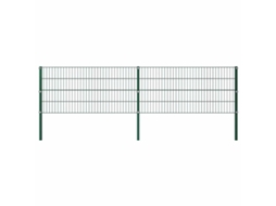 Vidaxl Painel De Vedação Com Postes De Ferro 349x80 Cm Verde