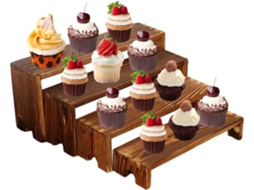 Suporte De Madeira Para Cupcakes, Ideal Para Bancada De Cozinha, Festas, Escritório, Prateleira, Dec Gokoco