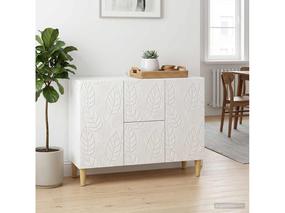 Vidaxl Buffet Branco Brilhante 89 X 34,5 X 60 Cm Derivados De Madeira