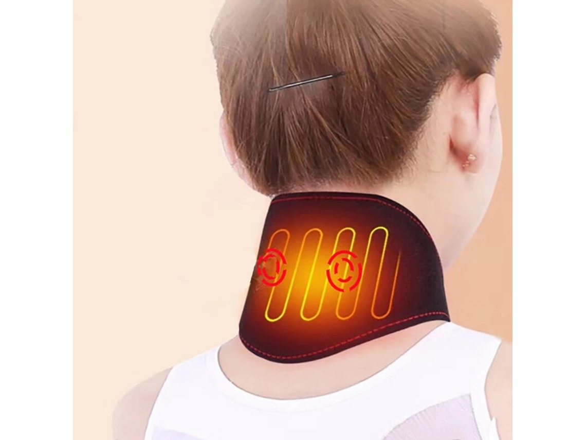 Cinta Elétrica De Suporte Para A Coluna Cervical Com Função De Massagem E Aquecimento Ajustável Em Três Níveis, Na Cor Preta.