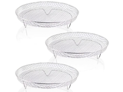 Conjunto De 3 Acessórios Universais Para Fritadeira A Ar, Incluindo Grelha Redonda E Rede De Grelhar Empilhável