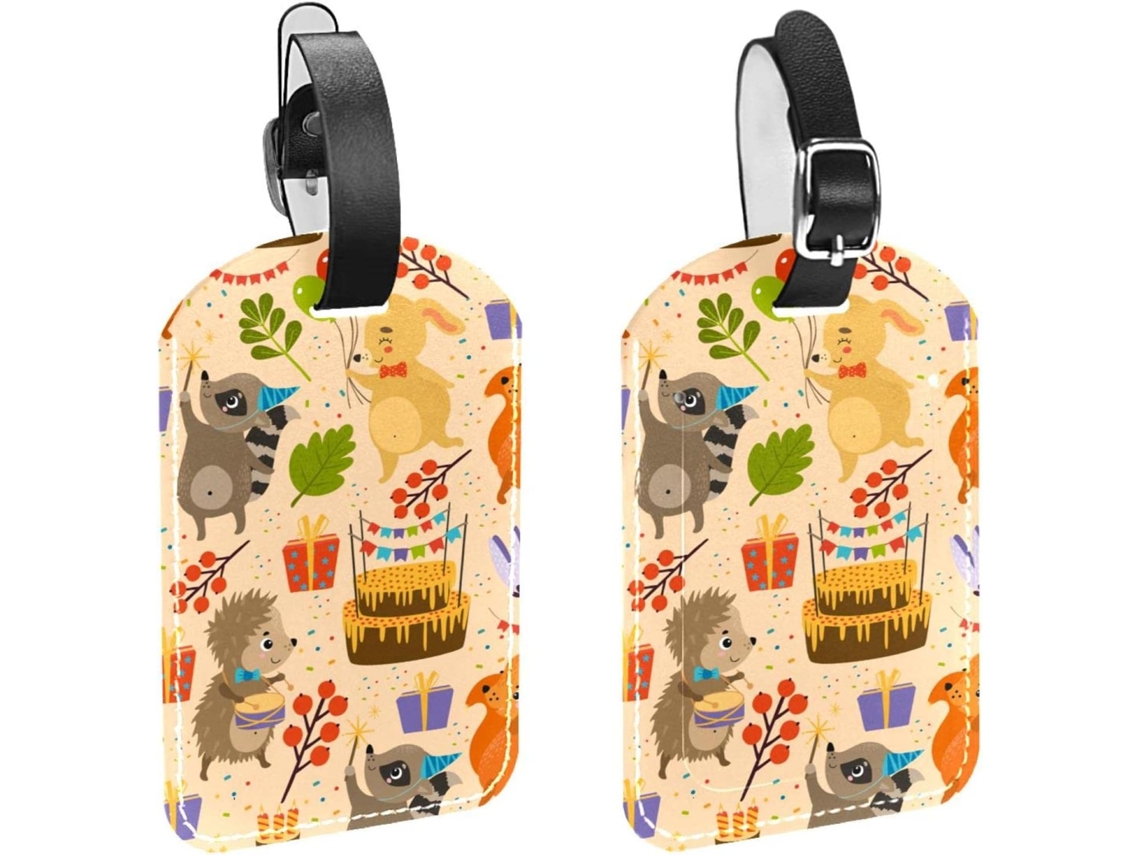 Conjunto De 2 Etiquetas Identificação Bolsas, Malas, Sacolas E Bagagens Com Alça De Segurança