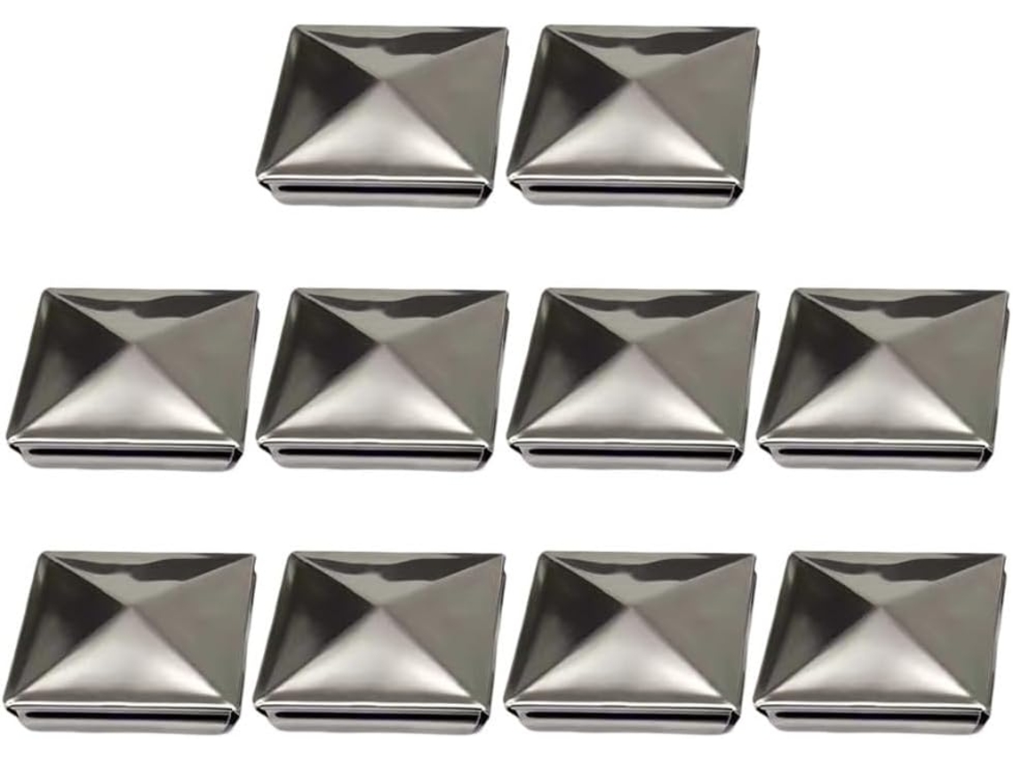 Conjunto De 10 Postes Piramidais Aço Inoxidável Para Cercas Tubo Quadrado, Com Diâmetro Externo 80 Mm E