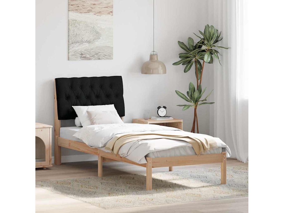 Vidaxl Estrutura De Cama Com Cabeceira Estofada Castanho 75 X 190 Cm