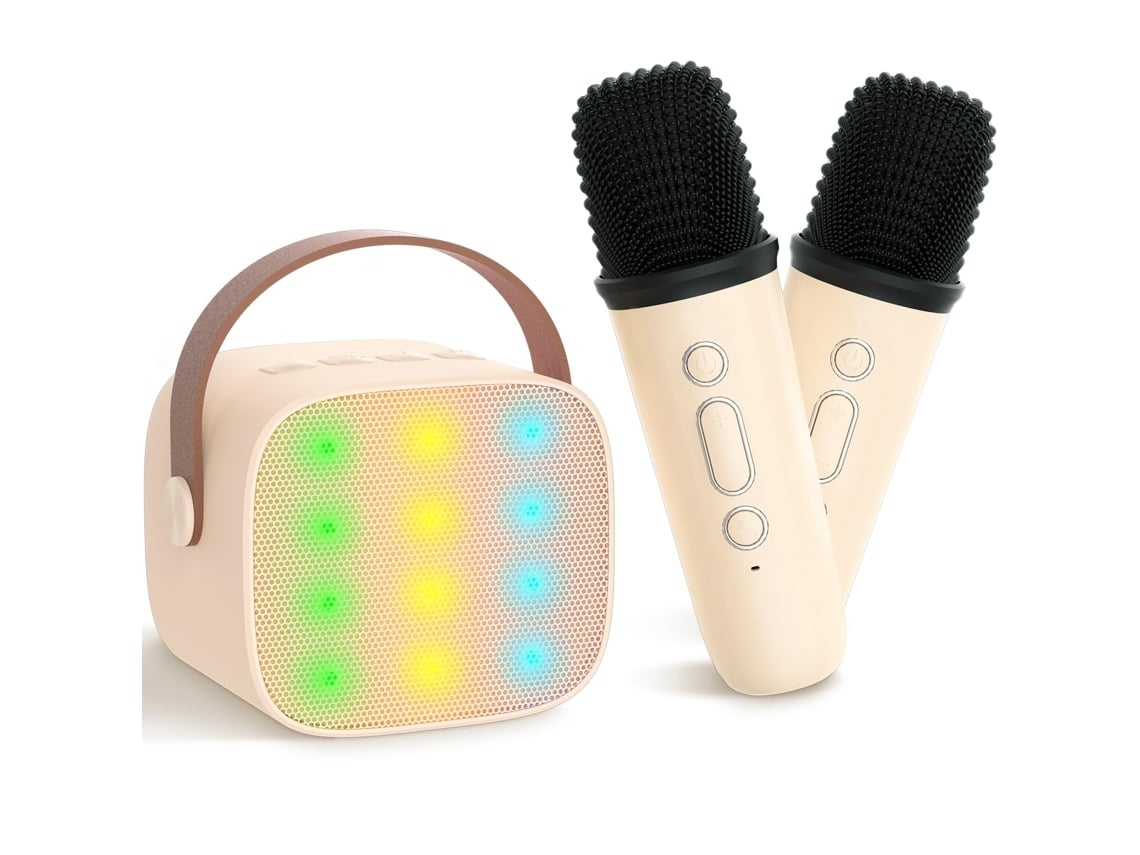 Máquina De Karaokê Para Crianças E Adultos, Mini Alto Falante Bluetooth Portátil Com 2 Microfones Sem Fio Com Suporte Para Cartão Tf, Alto F Lalamoli (Recondicionado Como Novo)