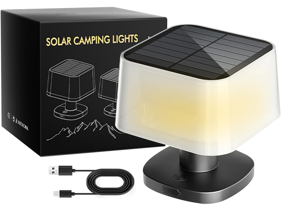Luminária De Mesa Solar Com 3 Modos Iluminação E Lâmpadas Telescópicas