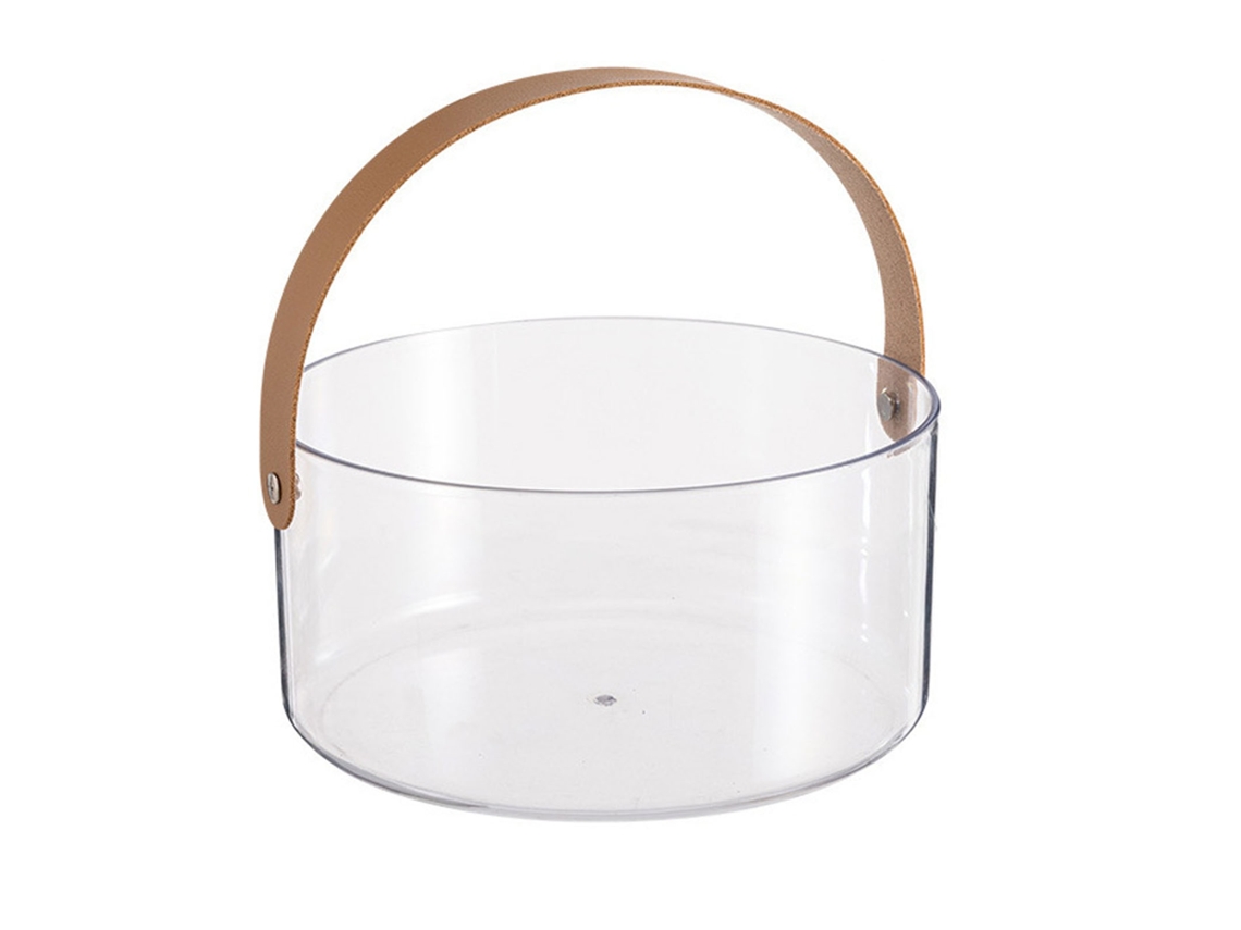 Cestinha de frutas portátil de plástico transparente com alça para frutas, legumes, petiscos, flores S/MARCA