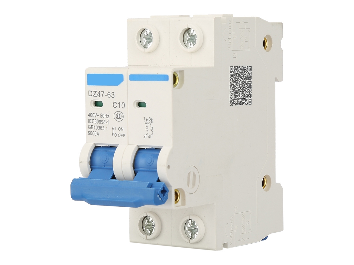 Veloriskku disjuntor mini 2p DZ47 63 10a 400VAC interruptor de circuito cortador