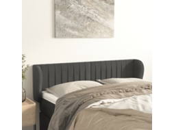 Vidaxl Cabeceira De Cama C/ Abas Veludo 147x23x78/88cm Cinzento-escuro