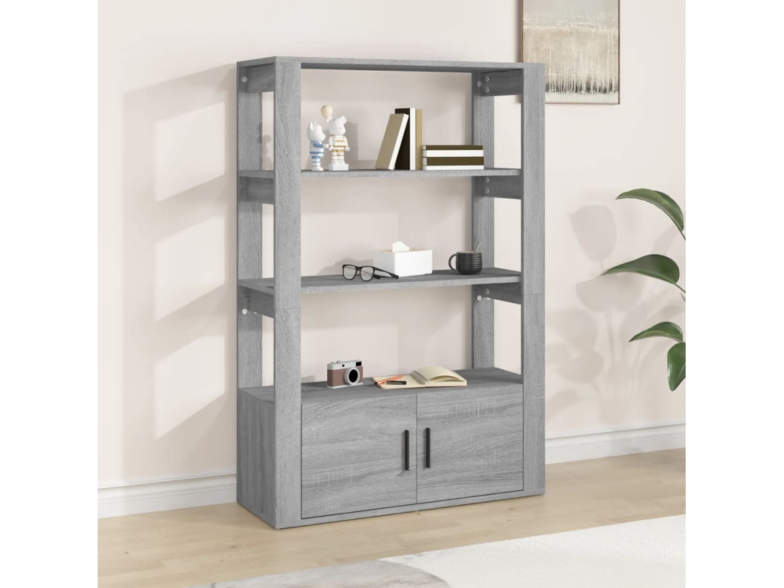 Vidaxl Aparador 80x30x119,5 Cm Derivados De Madeira Cinzento Sonoma