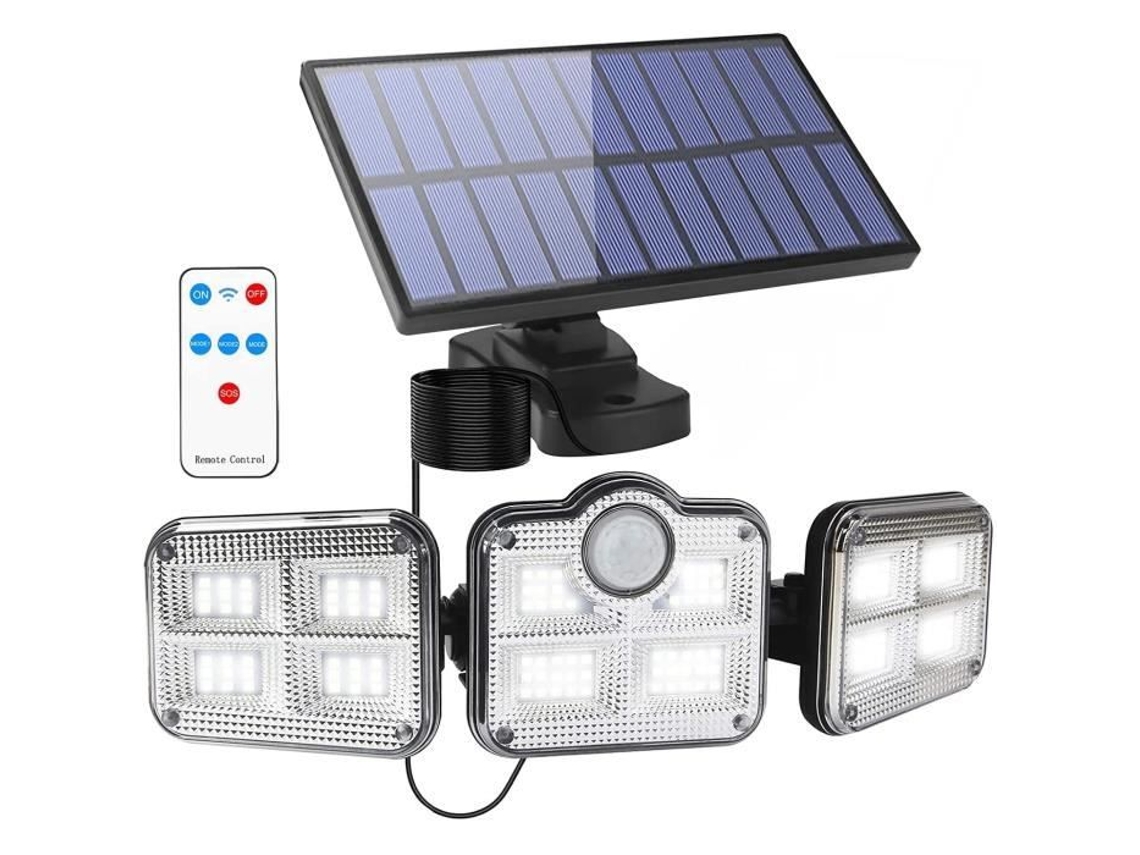 LUMINÁRIA SOLAR DE PAREDE com 122 LEDs, IP65, sensor de movimento para jardim AQUAFORGE