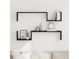 Vidaxl Prateleira De Parede 2 Pcs Carvalho Preto 100 X 15 X 20 Cm