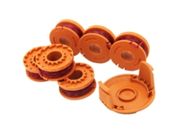 Conjunto de 6 Carretéis de Linha de Reposição para Aparador de Borda Worx Wa0010 Compatível com Worx Wg180 Wg163 Wa0010 com 1 Capa AQSACOKIYA